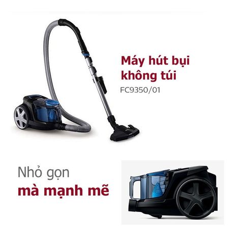 Máy Hút Bụi Philips FC9350 Dạng Hộp - Công Suất 1800W, Lực Hút Mạnh Mẽ, Bảo Hành 2 Năm, Thiết Kế Sang Trọng, Hiện Đại