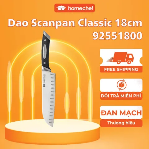Dao thái chống dính Scanpan Classic 18cm - Thép không gỉ cao cấp cho bếp chuyên nghiệp, lưỡi sắc và bền bỉ