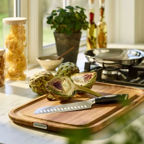 Dao thái chống dính Scanpan Classic 18cm - Thép không gỉ cao cấp cho bếp chuyên nghiệp, lưỡi sắc và bền bỉ