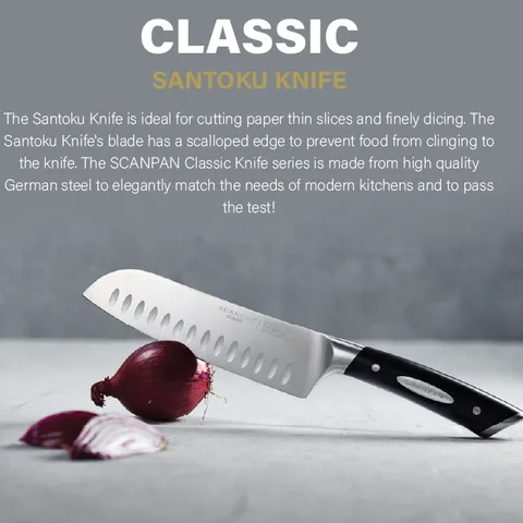 Dao thái chống dính Scanpan Classic 18cm - Thép không gỉ cao cấp cho bếp chuyên nghiệp, lưỡi sắc và bền bỉ
