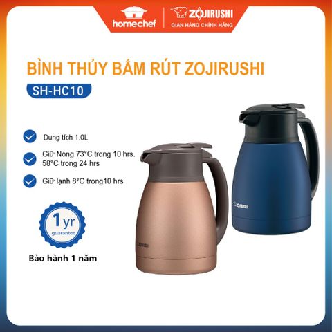 Bình Thủy Bấm Rót Zojirushi SH-HC10-AD 1L - Phích Giữ Nhiệt Cao Cấp Nhật Bản, Sang Trọng và An Toàn cho Gia Đình