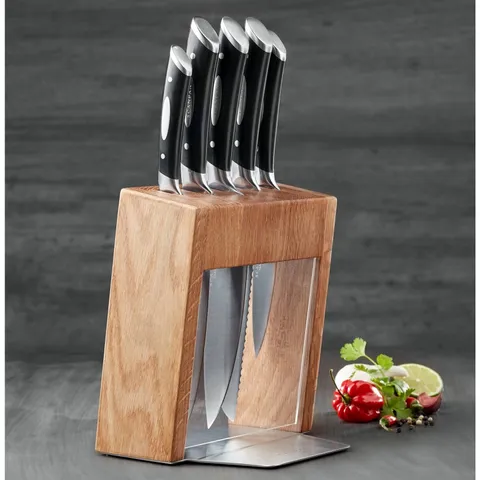 Bộ dao gỗ Sồi Scanpan Classic 6 chi tiết - Thép không gỉ cao cấp, dao thái, dao khắc, dao bánh mì, thiết kế Đan Mạch chính hãng