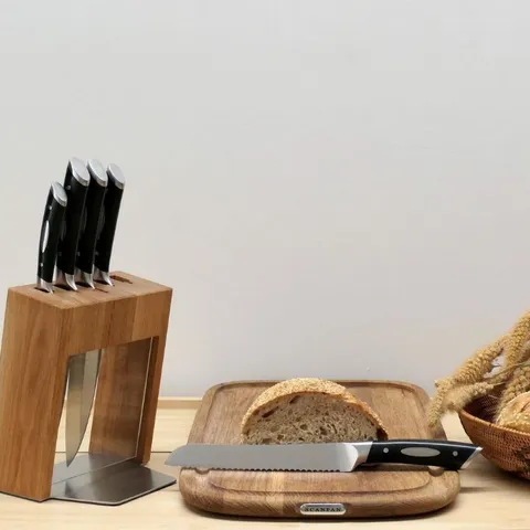 Bộ dao gỗ Sồi Scanpan Classic 6 chi tiết - Thép không gỉ cao cấp, dao thái, dao khắc, dao bánh mì, thiết kế Đan Mạch chính hãng