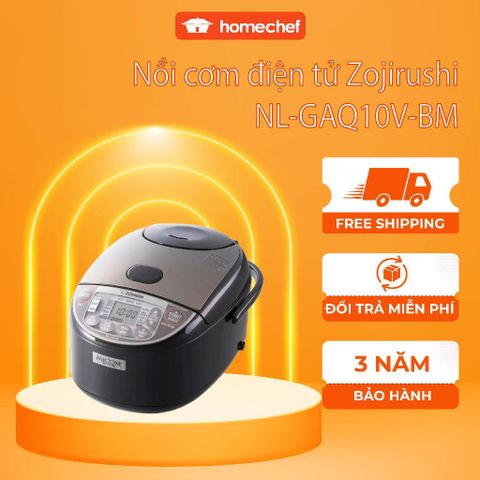 Nồi Cơm Điện Tử Zojirushi 1L NL-GAQ10V-BM 610W - Nấu Cơm Thông Minh, Hấp, Hầm Nhừ Tiện Lợi, Sản Xuất Tại Nhật Bản, Bảo Hành 3 Năm