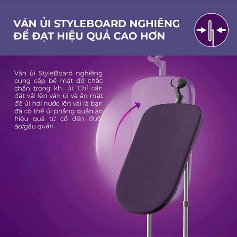 Bàn ủi hơi nước đứng Philips STE3160 - Công suất 2000W, khử mùi, diệt khuẩn 99.9% - Đồ gia dụng tiện ích cho gia đình