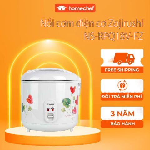 Nồi cơm điện Zojirushi 1.8L NS-RPQ18V-FZ - Công suất 485W, thiết kế nắp gài, tự động giữ ấm, phù hợp cho 4-6 người ăn, sản xuất tại Thái Lan