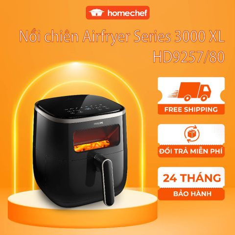 Nồi chiên không dầu điện tử Philips HD9257, dung tích 5.6L, công suất 1700W, bảo hành 2 năm