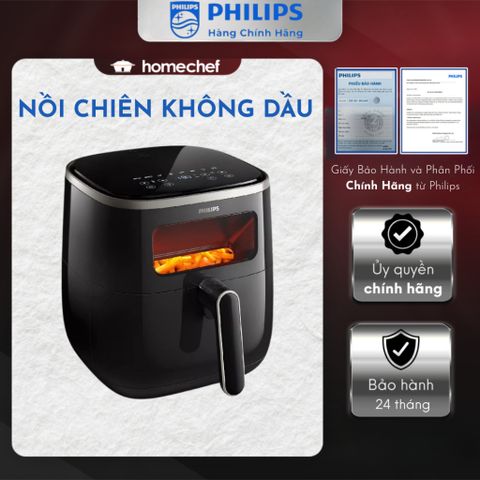Nồi chiên không dầu điện tử Philips HD9257, dung tích 5.6L, công suất 1700W, bảo hành 2 năm