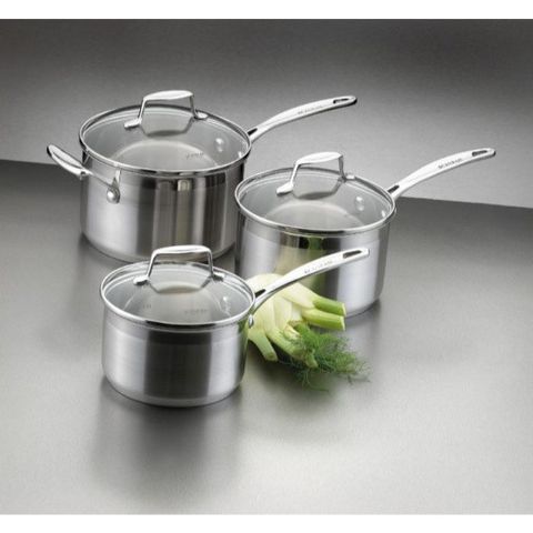 Bộ Nồi Inox 304 Cao Cấp Scanpan Impact 16/18/20cm - Chịu Nhiệt Tốt, Dùng Bếp Từ, An Toàn Máy Rửa Bát - Hàng Chính Hãng Đan Mạch