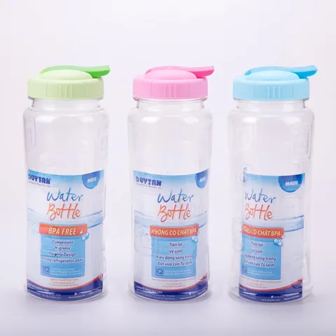 Bình nước nhựa Duy Tân 700ml trong suốt, thiết kế thông minh, nhiều màu sắc, an toàn cho sức khỏe, chịu nhiệt đến 60 độ C