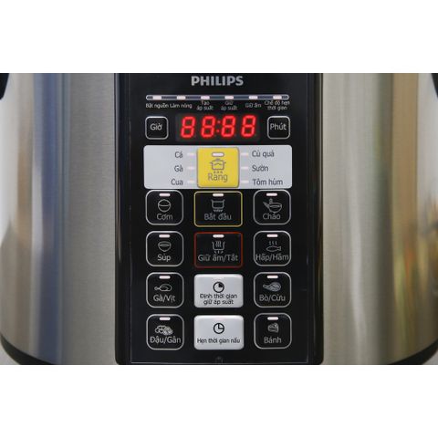 Nồi áp suất điện tử Philips HD2136 5L - Công suất 900W, menu nấu 14 món tiện lợi, bảo hành 2 năm, an toàn tiết kiệm thời gian nấu ăn.