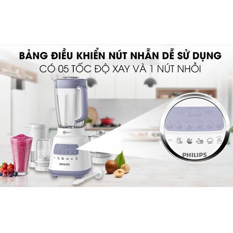 Máy Xay Sinh Tố Philips HR2221 - Công Suất 700W, Dung Tích 1.5L, ProBlend Crush, Bảo Hành 2 Năm, Hàng Chính Hãng