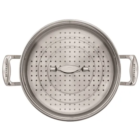 Chảo Xào Inox 28cm Kèm Xửng Hấp Scanpan Impact - Dùng Bếp Từ, Máy Rửa Bát, Thiết Kế Sang Trọng, Chịu Nhiệt Cao, Hàng Chính Hãng