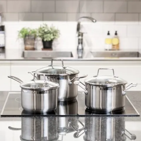 Bộ 3 Nồi Inox Scanpan Impact Cao Cấp 16/18/20cm - Dùng Bếp Từ, Máy Rửa Bát - Thiết Kế Sang Trọng, Chịu Nhiệt Tốt