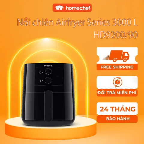 Nồi chiên không dầu Philips Rapid Air HD9200, 4.2L-0.8kg, công suất 1400W, bảo hành 2 năm