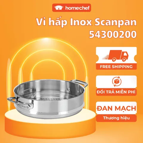 Xửng Hấp Inox 304 Scanpan TechNIQ 26cm - Vỉ Hấp Chất Lượng Cao, Có Thể Tháo Rời, Dùng Máy Rửa Bát, Dễ Dàng Vệ Sinh