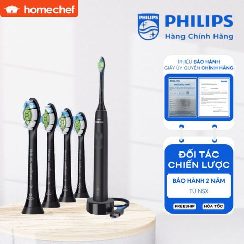 Bàn Chải Điện Philips Sonicare HX3671/54 Đen - Loại Bỏ Mảng Bám Gấp 3 Lần, Bảo Hành 2 Năm, Hàng Chính Hãng