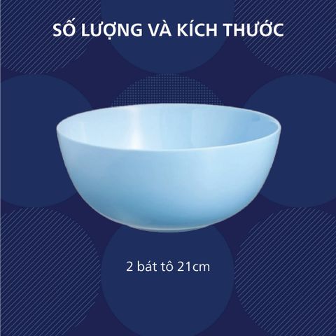 Bộ 2 Bát Tô Thủy Tinh Luminarc Diwali 21cm - Chịu Nhiệt, An Toàn Lò Vi Sóng, Máy Rửa Bát - Hàng Chính Hãng Pháp