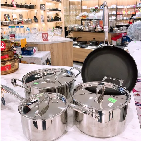 Bộ 3 Nồi Inox Liền Khối 5 Lớp Scanpan Fusion 16/20/24cm - Dùng Cho Bếp Từ, An Toàn Trong Máy Rửa Bát, Cao Cấp, Sang Trọng