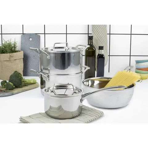 Bộ 3 Nồi Inox Liền Khối 5 Lớp Scanpan Fusion 16/20/24cm - Dùng Cho Bếp Từ, An Toàn Trong Máy Rửa Bát, Cao Cấp, Sang Trọng