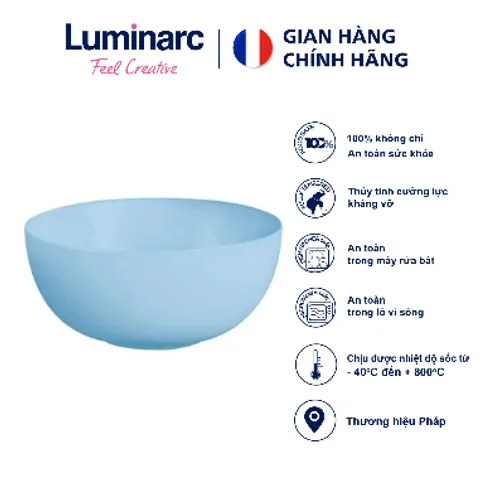 Bộ 6 Bát Thủy Tinh Luminarc Diwali Light Blue 12cm - Dùng Lò Vi Sóng, Máy Rửa Bát, Hàng Chính Hãng, Sang Trọng, An Toàn Sức Khỏe