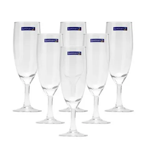 Bộ 6 Ly Champagne Thủy Tinh Elegance 170ml - Sang Trọng, Bền Bỉ, An Toàn Cho Rượu - Quà Tặng Hoàn Hảo