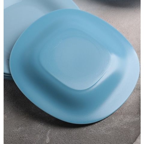 Đĩa Thủy Tinh Luminarc Carine Light Blue 21cm, Dùng Lò Vi Sóng & Máy Rửa Bát - Bộ 3 Cái An Toàn Sức Khỏe