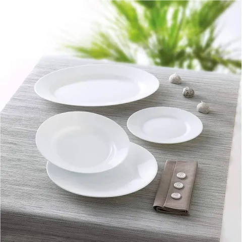 Bộ đĩa thủy tinh Luminarc Everyday 12 chi tiết EV12H - An toàn lò vi sóng, máy rửa bát, thiết kế hiện đại và tinh tế cho nhà bếp