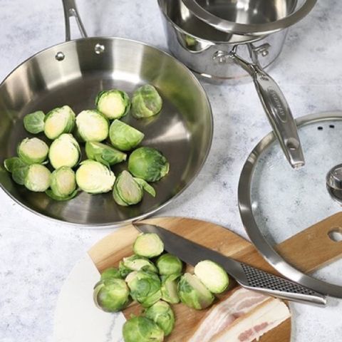 Chảo inox cao cấp dùng bếp từ Scanpan STS 20cm 75002003, đáy 3 lớp liền mạch, dùng máy rửa bát