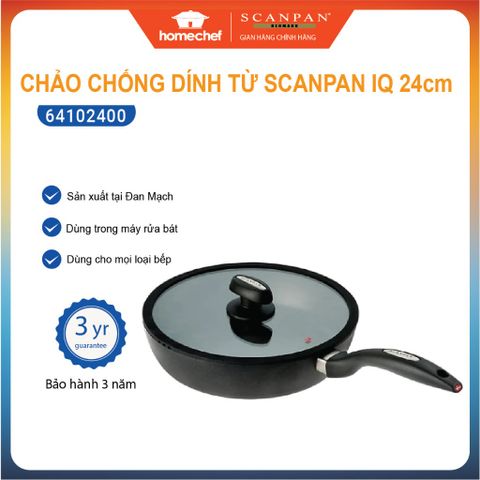 Chảo chống dính Scanpan IQ 24cm - Bếp từ, Lò nướng, Công nghệ Greentek, Bảo hành 3 năm, An toàn sức khỏe, Dễ vệ sinh