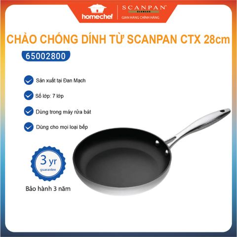 Chảo chống dính 28cm Scanpan CTX 7 lớp - Dùng cho bếp từ, bảo hành 3 năm, an toàn sức khỏe, thiết kế tinh tế, hàng chính hãng