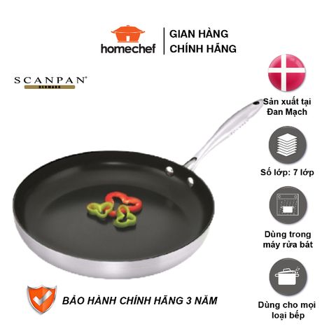 Chảo Chống Dính Scanpan CTX 26cm - Đúc Liền 7 Lớp, An Toàn cho Bếp Từ, Bảo Hành 3 Năm, Hàng Chính Hãng Đan Mạch