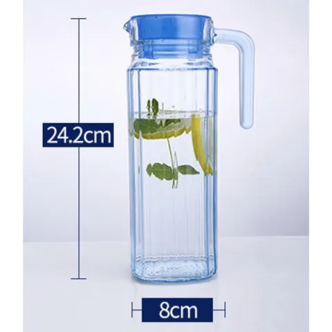 Bình thủy tinh đựng nước Luminarc Quadro Ice Blue L0531, dung tích 1.1L, dùng máy rửa bát | Hàng chính hãng