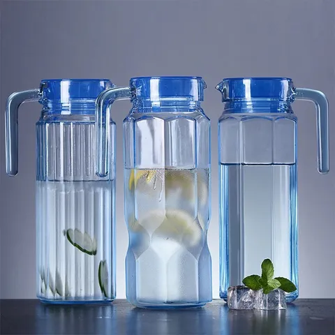 Bình thủy tinh đựng nước Luminarc Quadro Ice Blue L0531, dung tích 1.1L, dùng máy rửa bát | Hàng chính hãng