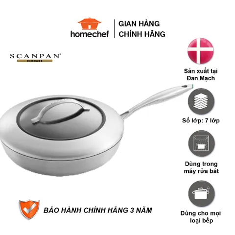 Chảo Inox Chống Dính Scanpan CTX 26cm - Thiết Kế Sang Trọng, An Toàn, Dùng Bếp Từ, Bảo Hành 3 Năm, Hàng Chính Hãng