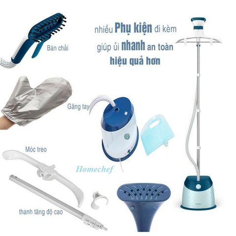Bàn Ủi Hơi Nước Đứng Philips GC518 - Công Suất 1600W, Dung Tích 1.6L, 5 Chế Độ Phun Hơi, Bảo Hành 2 Năm - Uốn Nắn Tất Cả Chất Liệu Vải