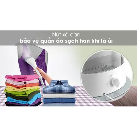 Bàn là cây, bàn là hơi nước đứng Philips GC487, công suất 1800W, phun hơi tự động, bảo hành 2 năm