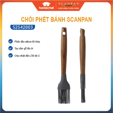 Chổi Phết Dầu Ăn Scanpan 21cm - Silicone Chịu Nhiệt Bền Bỉ, Tay Cầm Gỗ Sang Trọng, Dụng Cụ Nấu Ăn Thông Minh