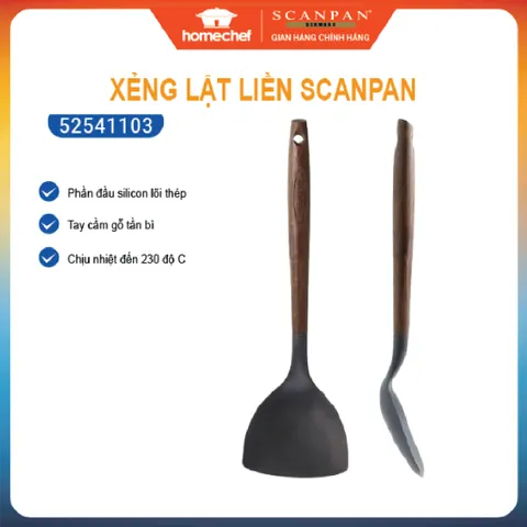 Xẻng xúc lật thức ăn, xẻng xào nấu đa năng Scanpan 31cm 52541103, silicon chịu nhiệt