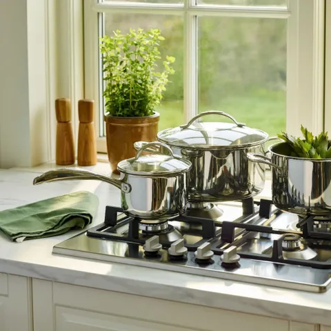 Nồi inox đáy liền Scanpan STS 14cm, dung tích 1.2L, chịu nhiệt 250°C, phù hợp bếp từ và máy rửa bát, thiết kế sang trọng, bền bỉ.