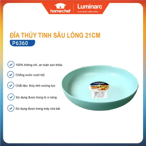 Đĩa Thủy Tinh Sâu Luminarc Friend's Time 21cm P6360 - An Toàn Lò Vi Sóng, Máy Rửa Bát, Thiết Kế Hiện Đại, Chất Liệu Cao Cấp