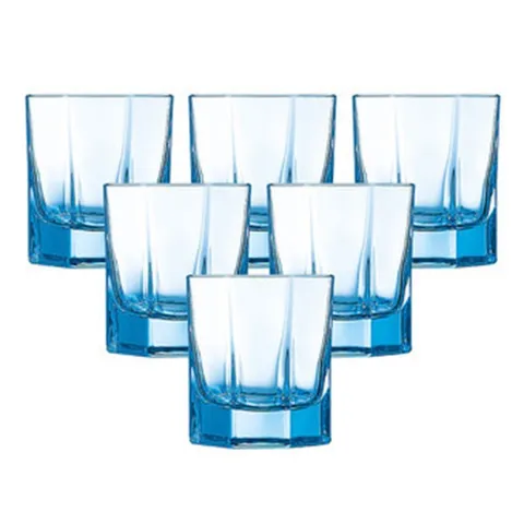 Bộ cốc (ly) thủy tinh thấp Luminarc Octime Blue 6 chiếc dung tích 30cl - J4389