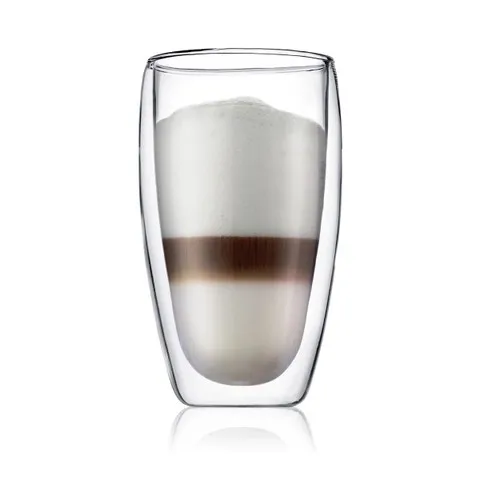 Bộ 2 Cốc Thủy Tinh Giữ Nhiệt 2 Lớp Bodum Pavina 4560-10 - Dung Tích 450ml, Thiết Kế Thời Trang, Hàng Chính Hãng