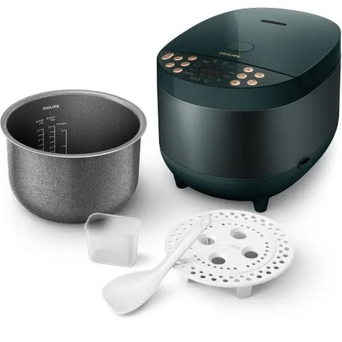 Nồi Cơm Điện Tử Philips HD4518/62 1.8L - 18 Chế Độ Nấu Đa Dạng, Công Nghệ Đốt Nóng 3D, Bảo Hành 2 Năm
