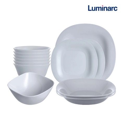 Bộ Bát Đĩa Thủy Tinh Chịu Nhiệt Luminarc Carine 12 Chi Tiết – Hàng Chính Hãng Pháp, An Toàn, Chống Xước, Thiết Kế Hiện Đại