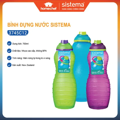 Bình đựng nước Sistema 700ml An Toàn BPA - Bình Du Lịch Sáng Tạo Hợp Vệ Sinh Từ New Zealand