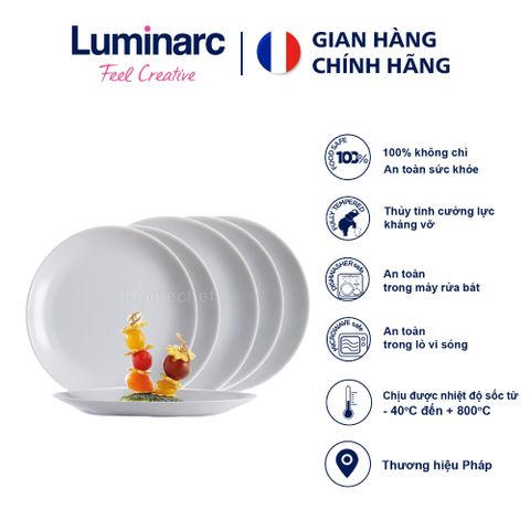 Bộ 6 đĩa thủy tinh Luminarc Diwali Granit màu ghi 19cm & 25cm - Sang trọng, bền đẹp, an toàn cho gia đình và bếp ăn