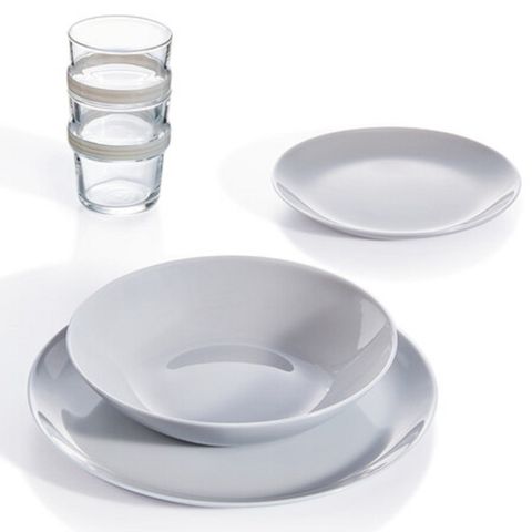Bộ 6 đĩa thủy tinh Luminarc Diwali Granit màu ghi 19cm & 25cm - Sang trọng, bền đẹp, an toàn cho gia đình và bếp ăn