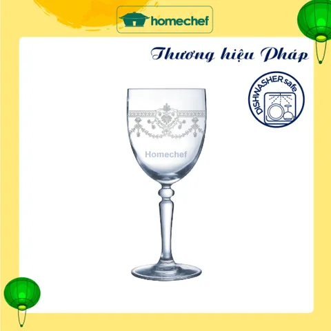 Bộ 6 Ly Vang Thủy Tinh Cao Cấp Dampierre Silver 26cl - Hàng Nhập Khẩu Pháp, Chất Liệu Bền Bỉ, An Toàn Cho Sức Khỏe