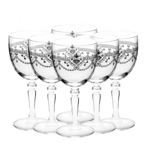 Bộ 6 Ly Vang Thủy Tinh Cao Cấp Dampierre Silver 26cl - Hàng Nhập Khẩu Pháp, Chất Liệu Bền Bỉ, An Toàn Cho Sức Khỏe